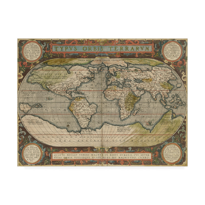 Reproduction d’art sur toile « antique World map » par vision studio