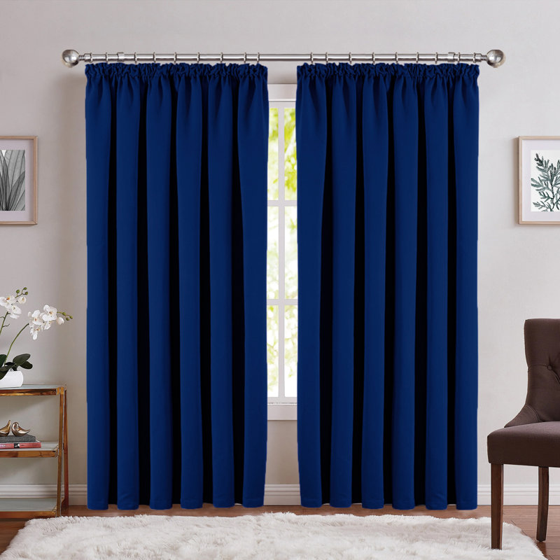 Suttyn Blackout Curtain, 117cm Width x 137cm Drop, Navy