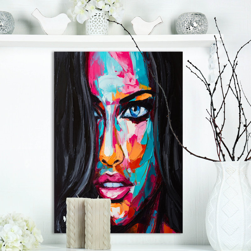 Reproduction d’art graphique sur toile tendue, "fantasy woman", H 20 po x l 12 po x P 1po