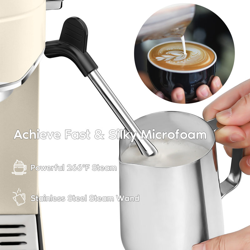 Casabrews Yellow 20-Bar Espresso Machine with Steam Wand