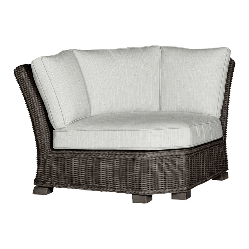 Canapé modulaire rustique tissé - Noyer noir, Welt, Noir noyer, Sunbrella® argent Verona