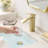 Brushed Gold Bathroom Faucet - Ceramic Filler, Geometric Basin Tap Modern Deck-Mounted, 1 Hole-121675692