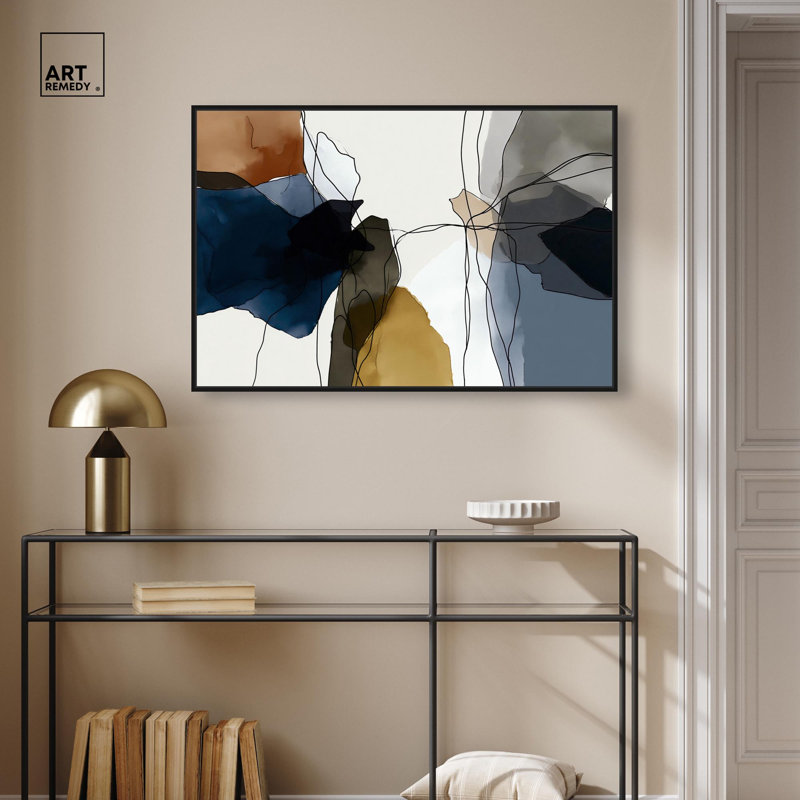 Décoration murale bureau imprimé sur toile, H 25 po x l 37 po, Cadre noir