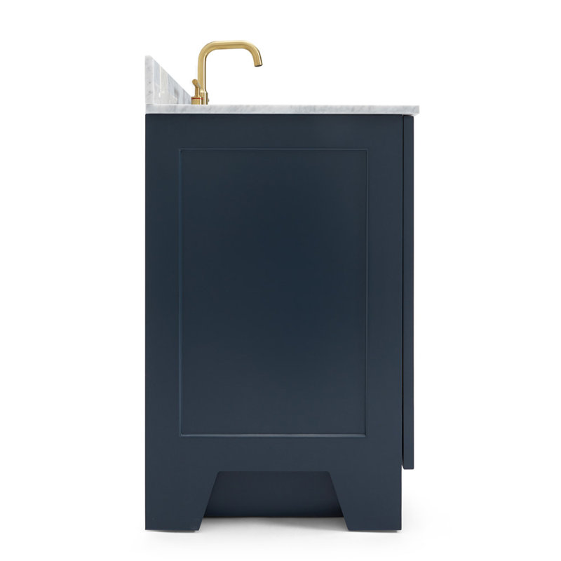 ARIEL TAYLOR 43 IN LEFT OFFSET SINGLE RECTANGLE SINK VANITY, Midnight Blue, Rectangle, Left 