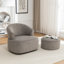 Chaise pivotante rembourrée en polyester avec repose-pieds-561283667