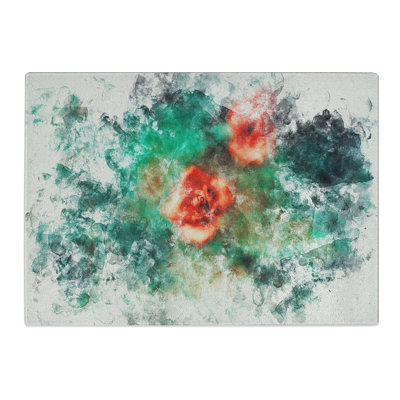 Tempered Glass Rose Garden Chopping Board