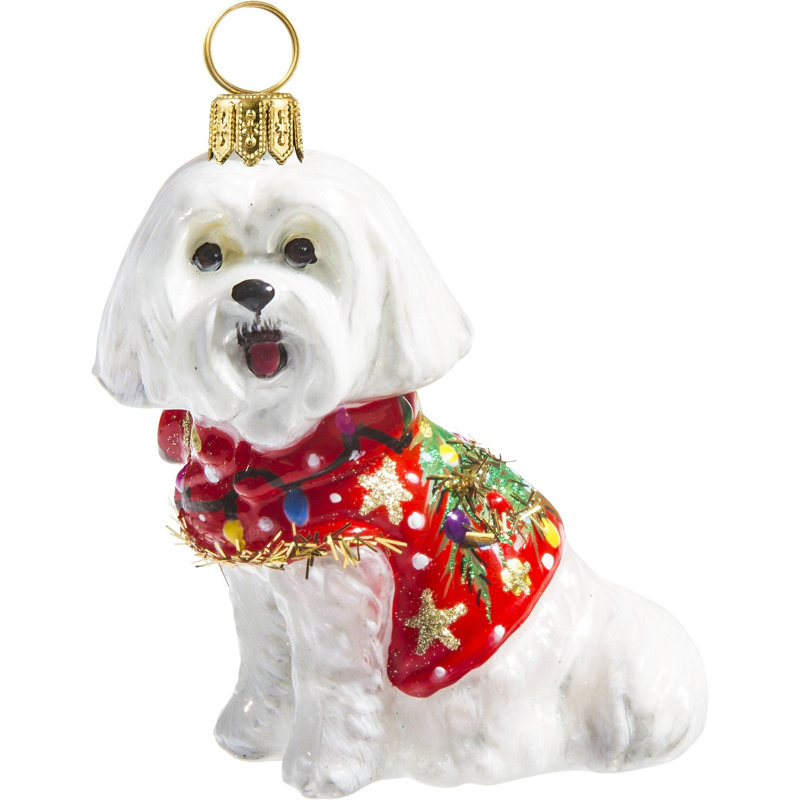 Maltese W/Ugly Christmas Sweater