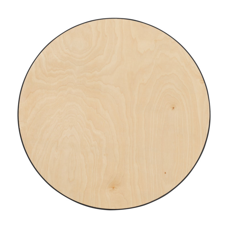 Marrel 24" Round Oak Top Outdoor Cocktail Table with Chrome Base