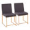 Ensemble de 2 chaises d'appoint rembourrées en tissu gris anthracite avec structure en métal doré pour les salles à manger modernes