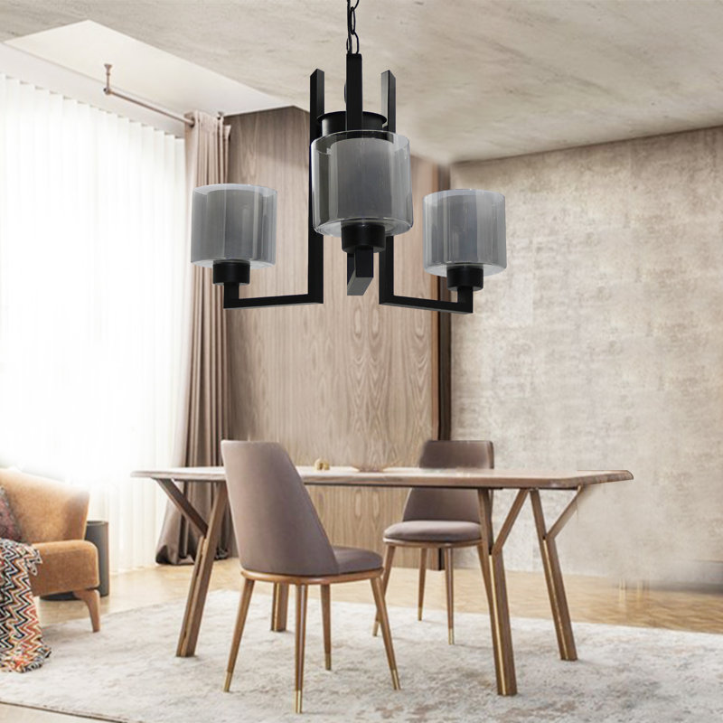 Abreu 3 - Light Chandelier, Grey, Black