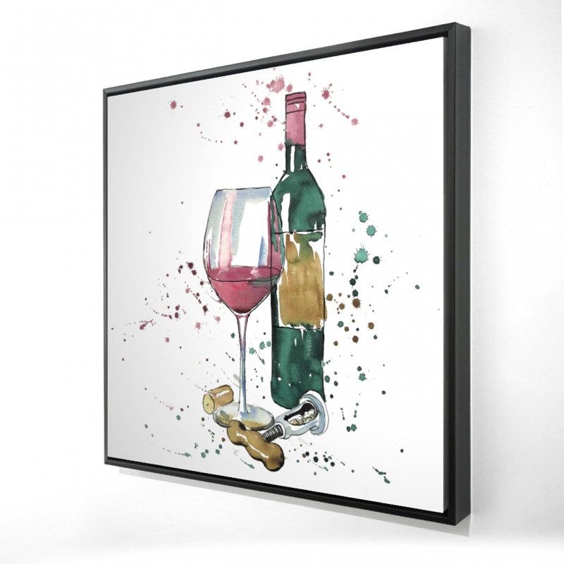 "Bouteille de vin rouge" sur toile, H 36 po x l 36 po