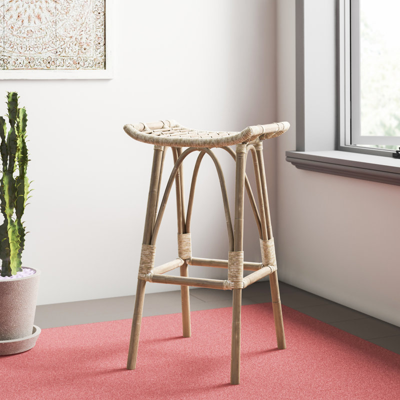 Cerita Counter Stool with Metal Frame, Gray White Wash, Bar Stool (30.7" Seat Height)