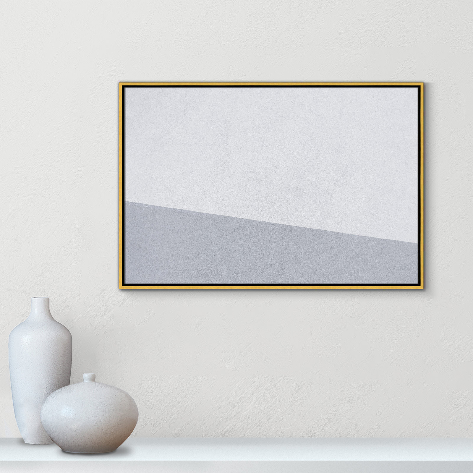 Dominic "Abstract Blues" Print, 25.5" H x 37.5" W x 2" D, Gold Framed Canvas