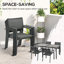 Steel Patio Dining Set Table,