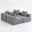 Boneless Modular Sectional For Living Room, Full-Foam Build, Textured Light Green Upholstery, Compact Compressed Package, Simple Assembly, Overall 111"X74"X24", 37" Module Size-Light Green-1492376820
