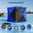 Pop Up Ice Fishing Shelter Tent with 49ft LED Light Strip，Fits 3-4 People，Blue+Black-125895211-125895212