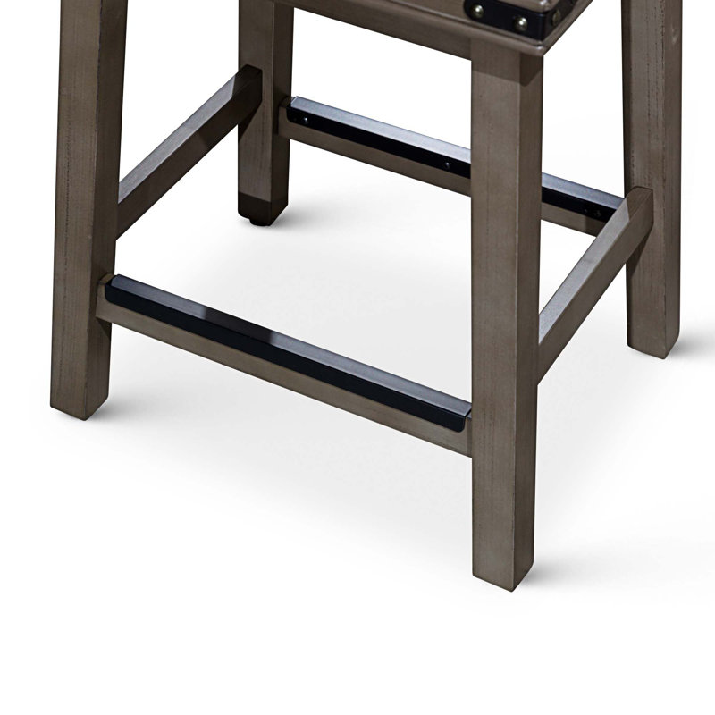 Tabouret de comptoir court Kyriel 30, Gris, Gris