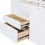 Lit mezzanine simple blanc avec 4 tiroirs, une armoire et des tablettes - confortable pour la chambre à coucher-108161660