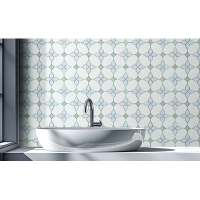 Water Jet 6" x 6" Marble Novelty Mosaic Wall & Floor Tile