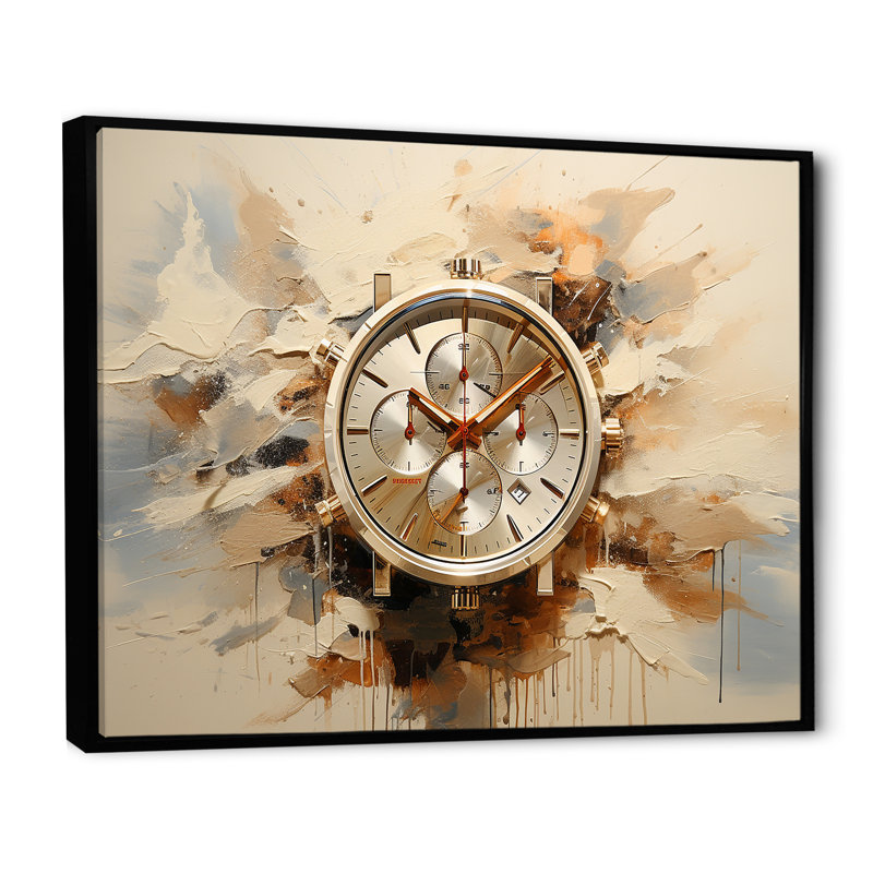 Minimalisme, montre de luxe III sur toile, Cadre flottant noir, H 12 po x l 20 po x P 1 po