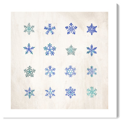 «Holiday and Seasonal Snowflakes», reproduction d'art moderne sur toile blanche