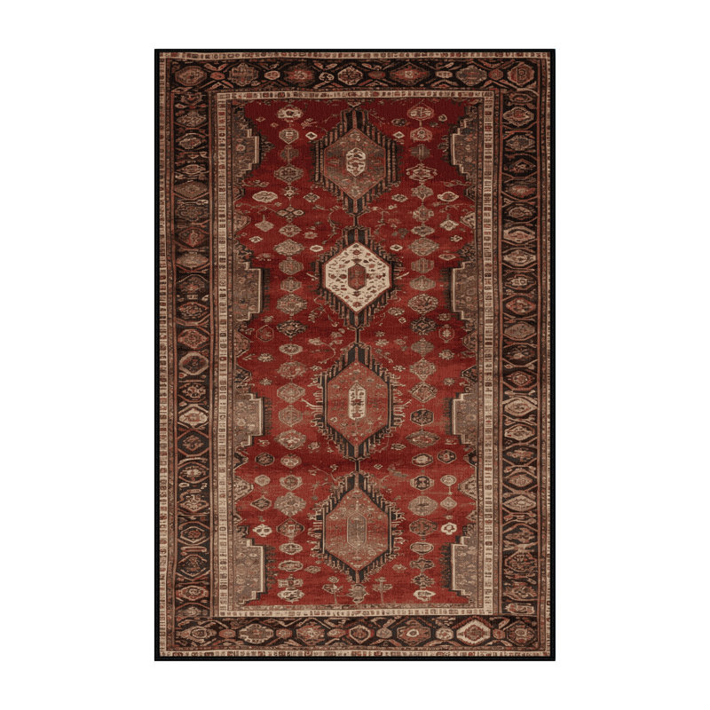 Tapis brun turc lavable à la machine, Rectangulaire 8 pi x 10 pi