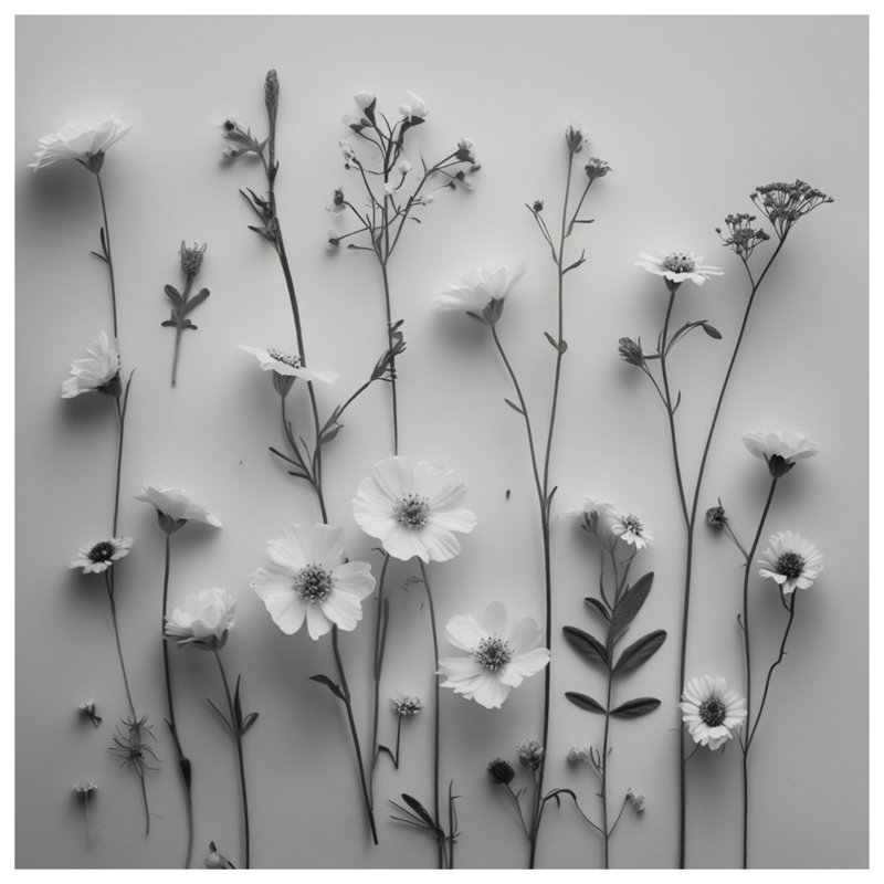 Coussins décoratifs monochromes à motif de fleurs sauvages, 20 po x 20 po