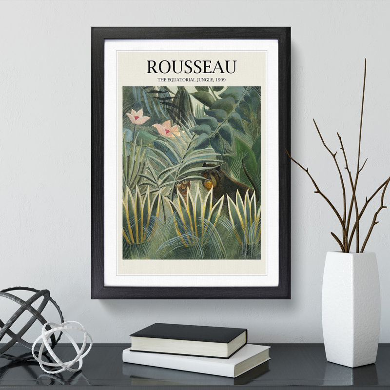 The Equatorial Jungle by Henri Rousseau - Framed Print, 48cm H x 36cm W x 2cm D, Black Framed