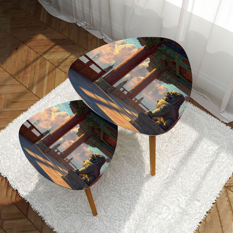 Ensemble de 2 tables basses gigognes Triangle