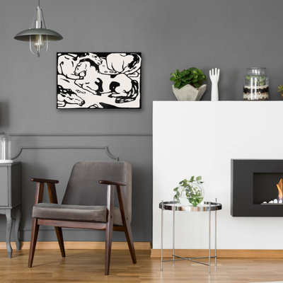 Art mural en verre épique «Animal Legend Woodcuts 1» par Franz Marc, 24 po x 16 po