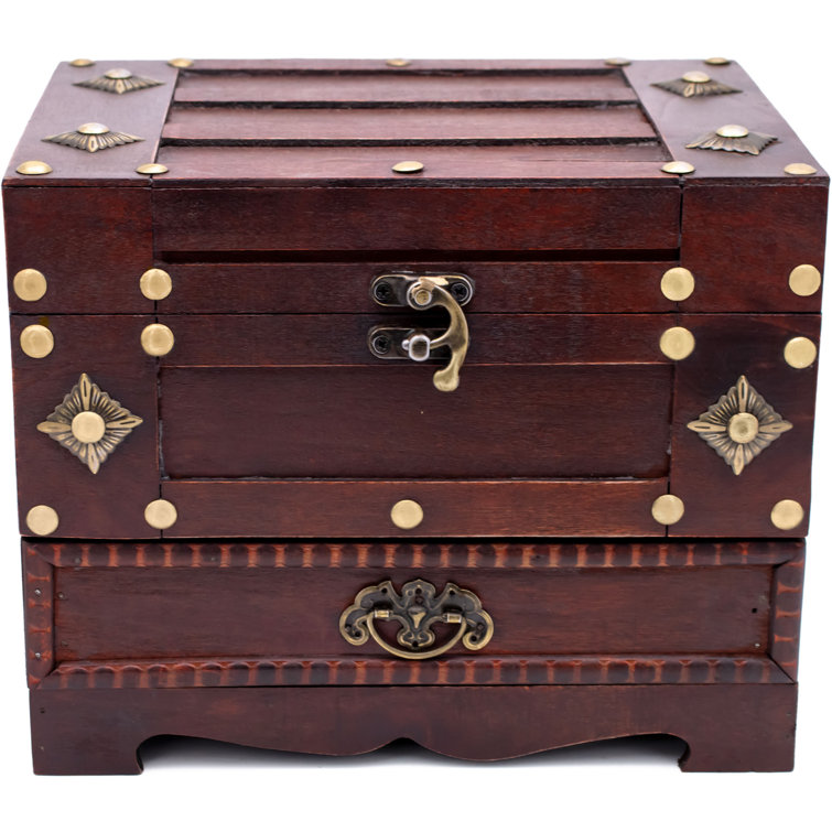 Vintage Wooden 'North Star' Jewellery Box