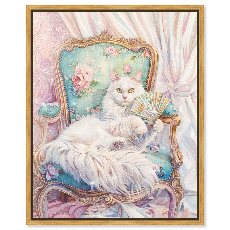 «An Aristocat Canvas» par Art Remedy, H 46 po x l 37 po x P 1,8 po, Cadre flottant doré