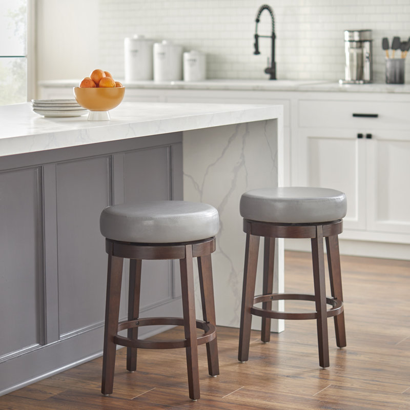 Tabouret de bar et de comptoir pivotant Attis, Gris, Tabouret de comptoir (assise de 24 po de hauteur)
