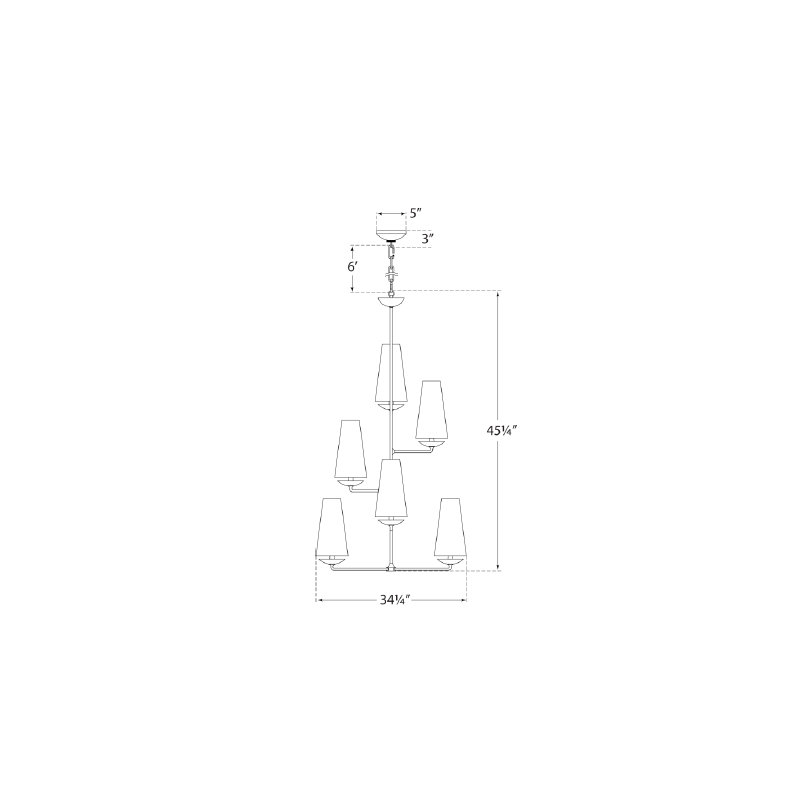 AERIN Fontaine Vertical Chandelier, Plaster