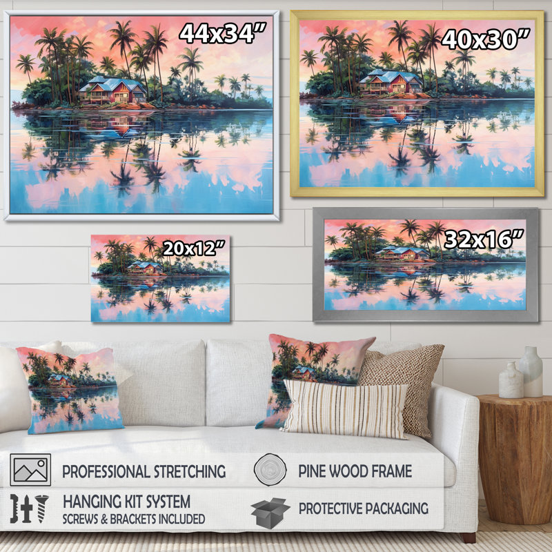 Impression sur toile Seaside Magic, Cadre flottant noir, H 12 po x l 20 po x P 1 po