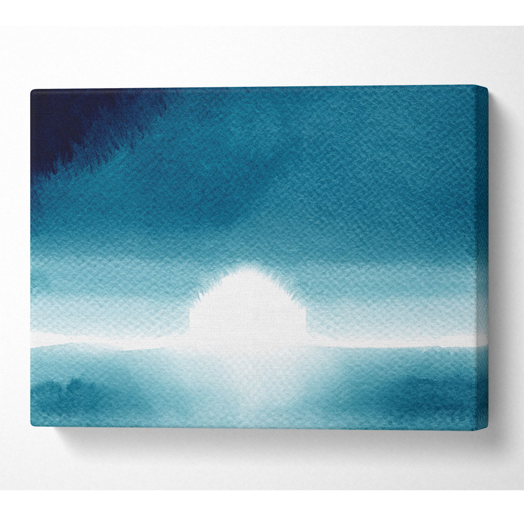 Abstact Sun Blue - Wrapped Canvas Kunstdrucke