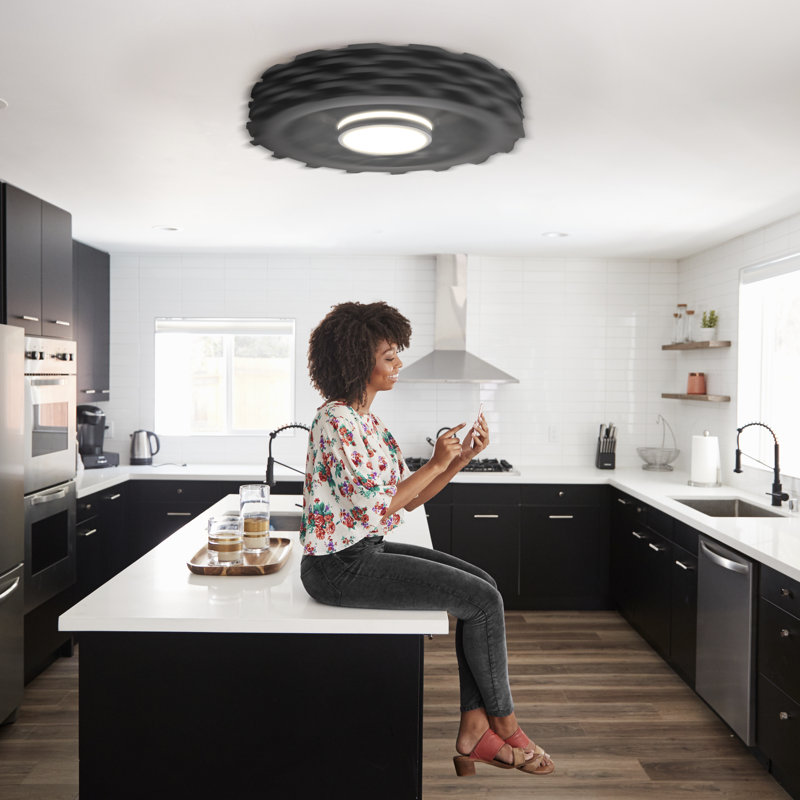 Sapulpa Ceiling Fan with LED Lights, Graphite