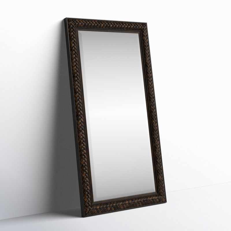 Miroir de plancher en bois tressé Deerwood