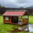 Pine Dog House & Playpen Carbonized Pine Wood, Weatherproof Design-101453725