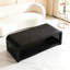 Table basse rectangulaire incurvée avec côtés en rotin-676054493