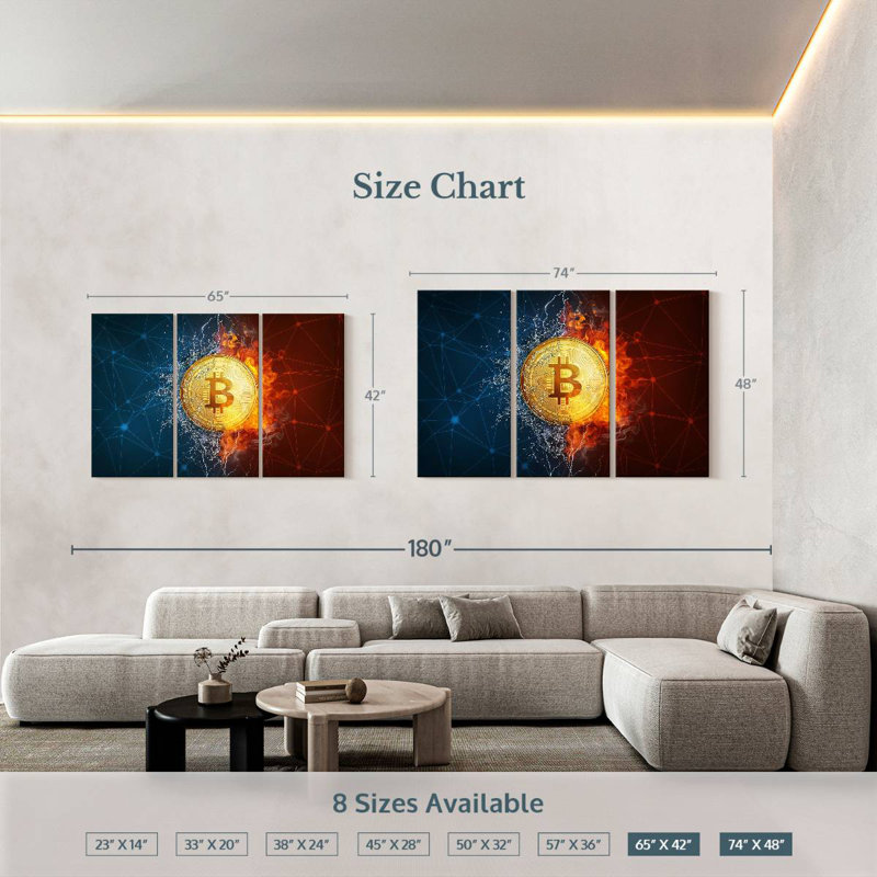 Bitcoin Duality, 42" H x 65" W