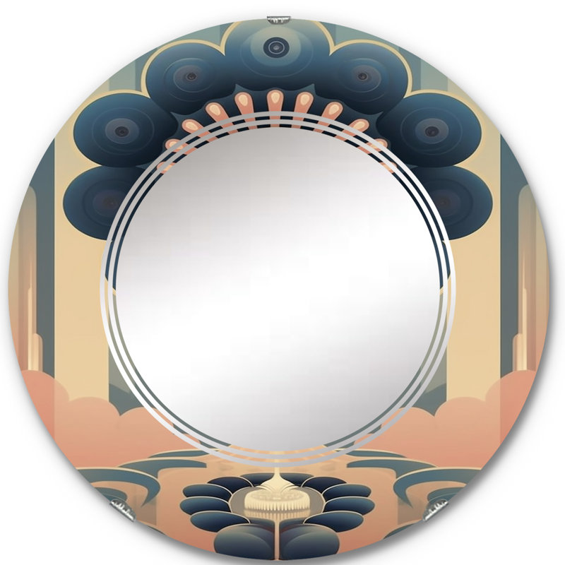 Jampier - Miroir mural moderne rond, 24 po x 24 po