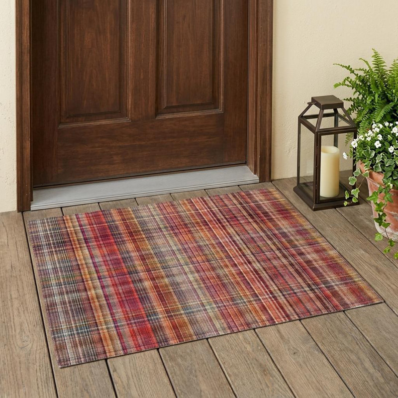 Tapis intérieur lavable antidérapant 3 pi x 5 pi rouge 3 pi x 5 pi