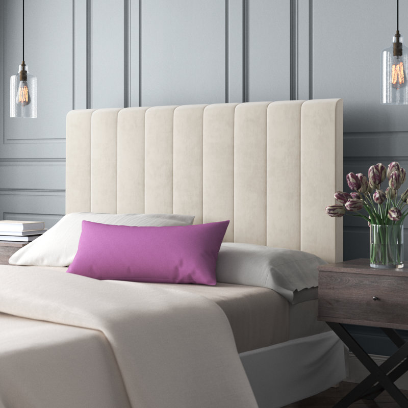 Tête de lit tapissier Angiola, Double / Grand, Crème
