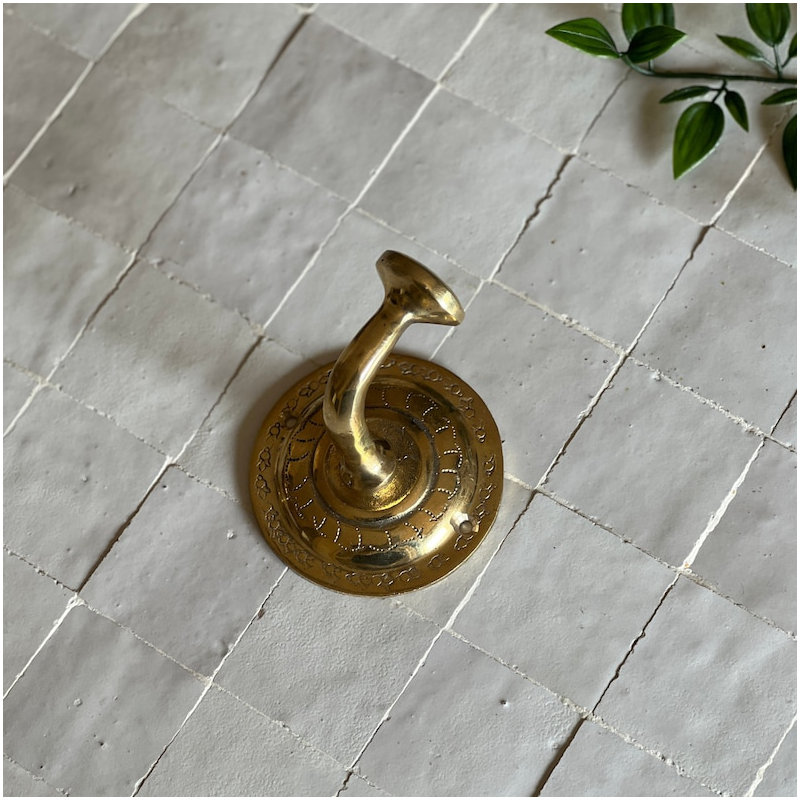Pair of Two Wall Mounted Robe Hook Brass Towel Holder for Hanging in Bedroom and Kitchen Decoration