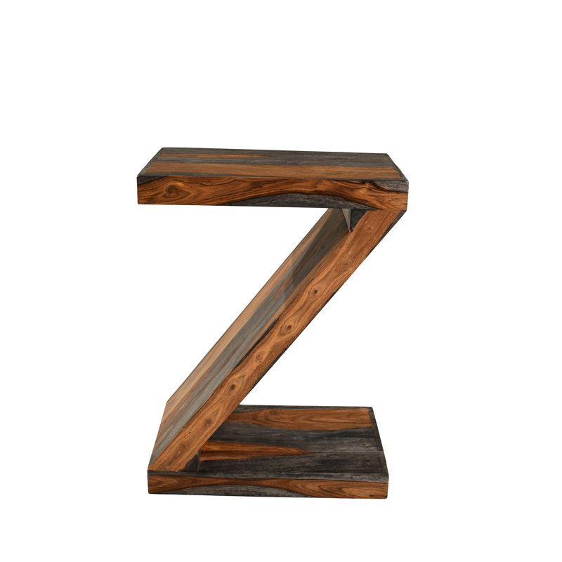 Goa Cube Solid Wood Floor Shelf End Table