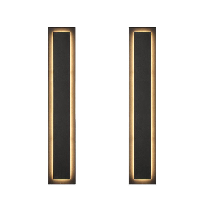 Ensemble de 2 appliques murales 39,3 po Adali., H 39,3 po x l 5,1 po x P 1,5 po, Noir mat
