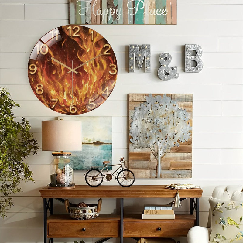 Horloge murale en verre Fiery