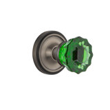 Emerald Crystal Interior Mortise Door Knob with Classic Rosette