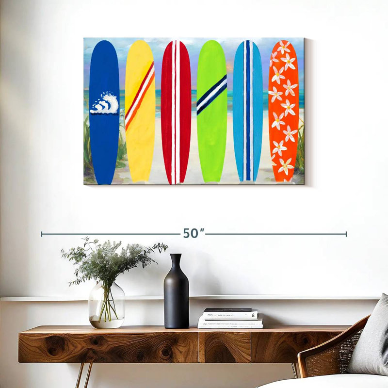 Senne Surf Boards On The Beach, 24" H x 36" W